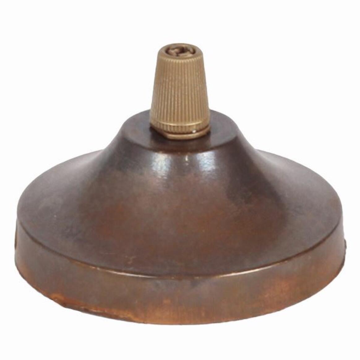 Brass ceiling rose light fitting, concave with cord grip main product image