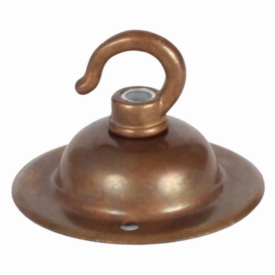 Brass Ceiling Rose with Open Hook 2.6" main product image