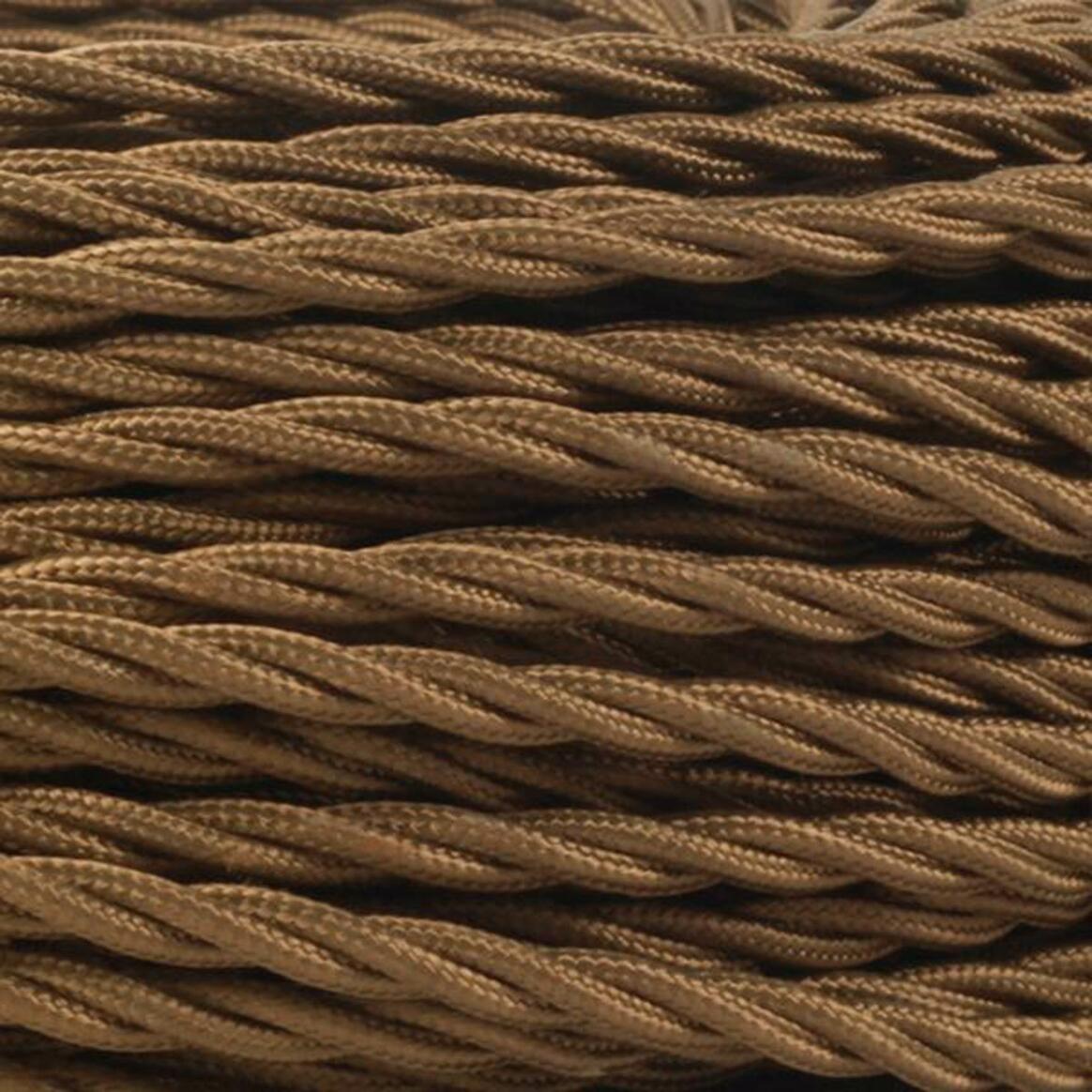 Brown Fabric Braided Cable, 2 Core Twisted main product image