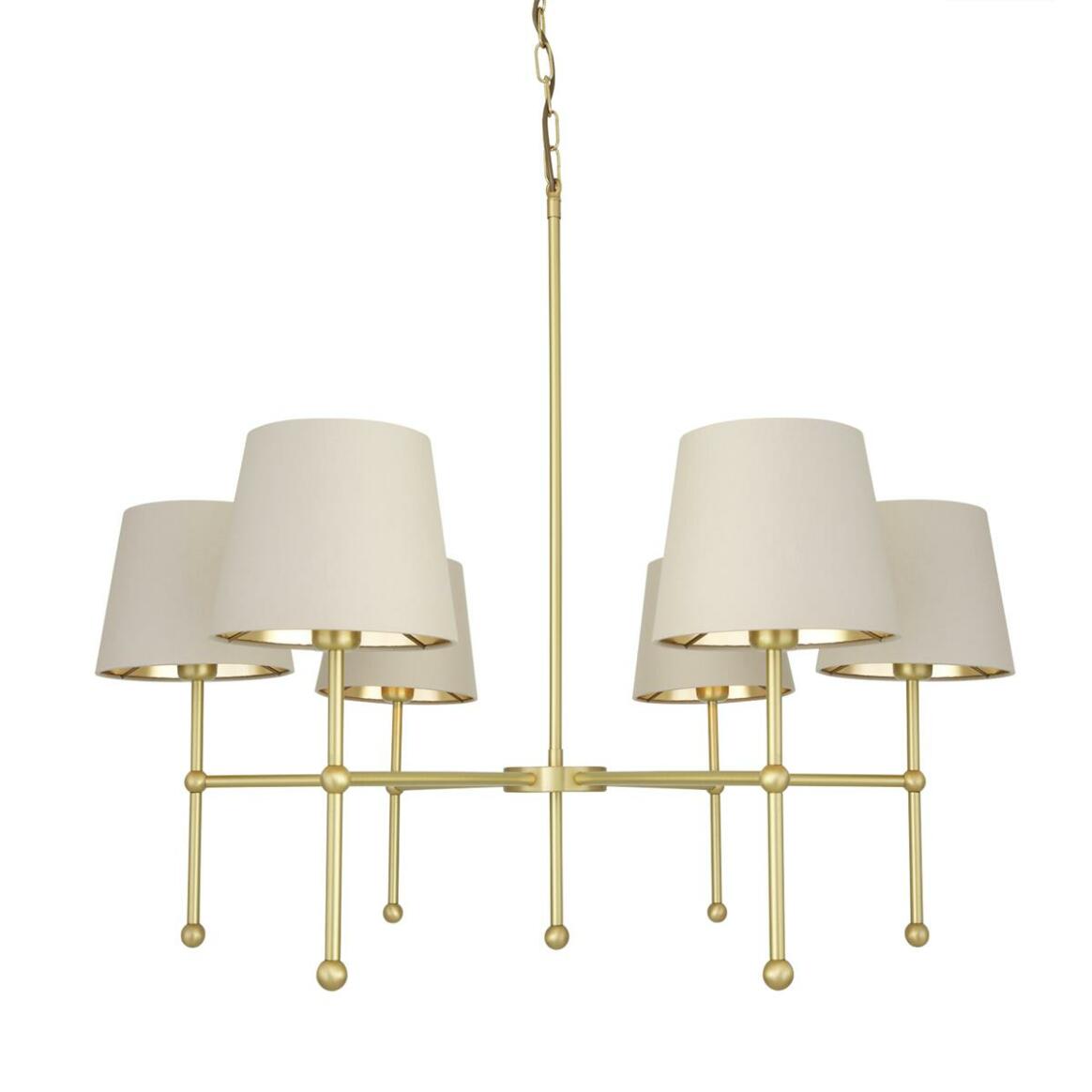 California Modern Brass Chandelier, Six-Arm main product image