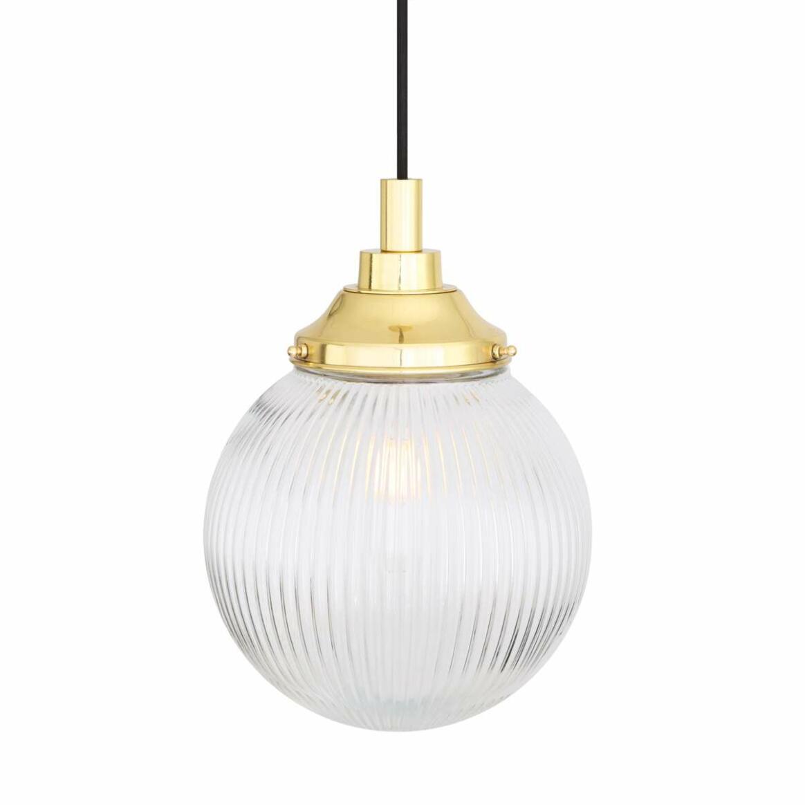 Cherith Prismatic Glass Globe Pendant Light IP44 main product image