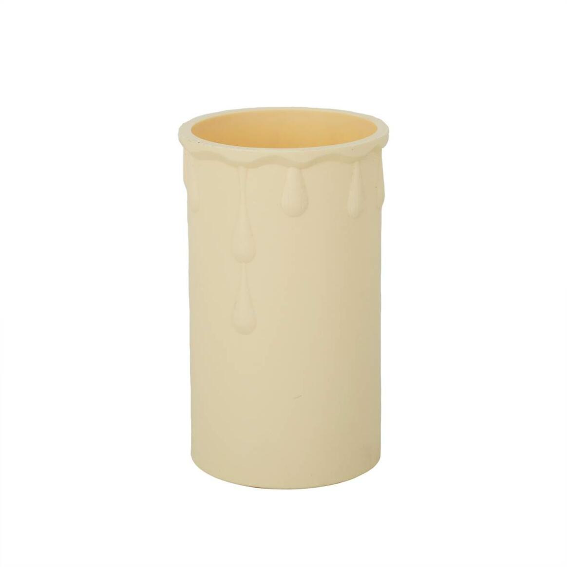 Fourreau de bougie plastique crème effet gouttes de cire main product image