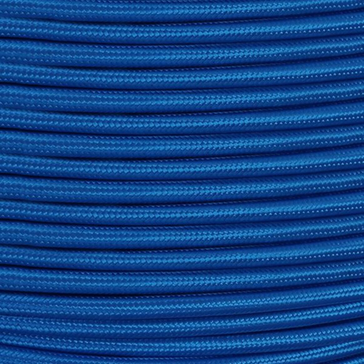 Electric Blue Fabric Braided Cable, 2 Core Round main product image