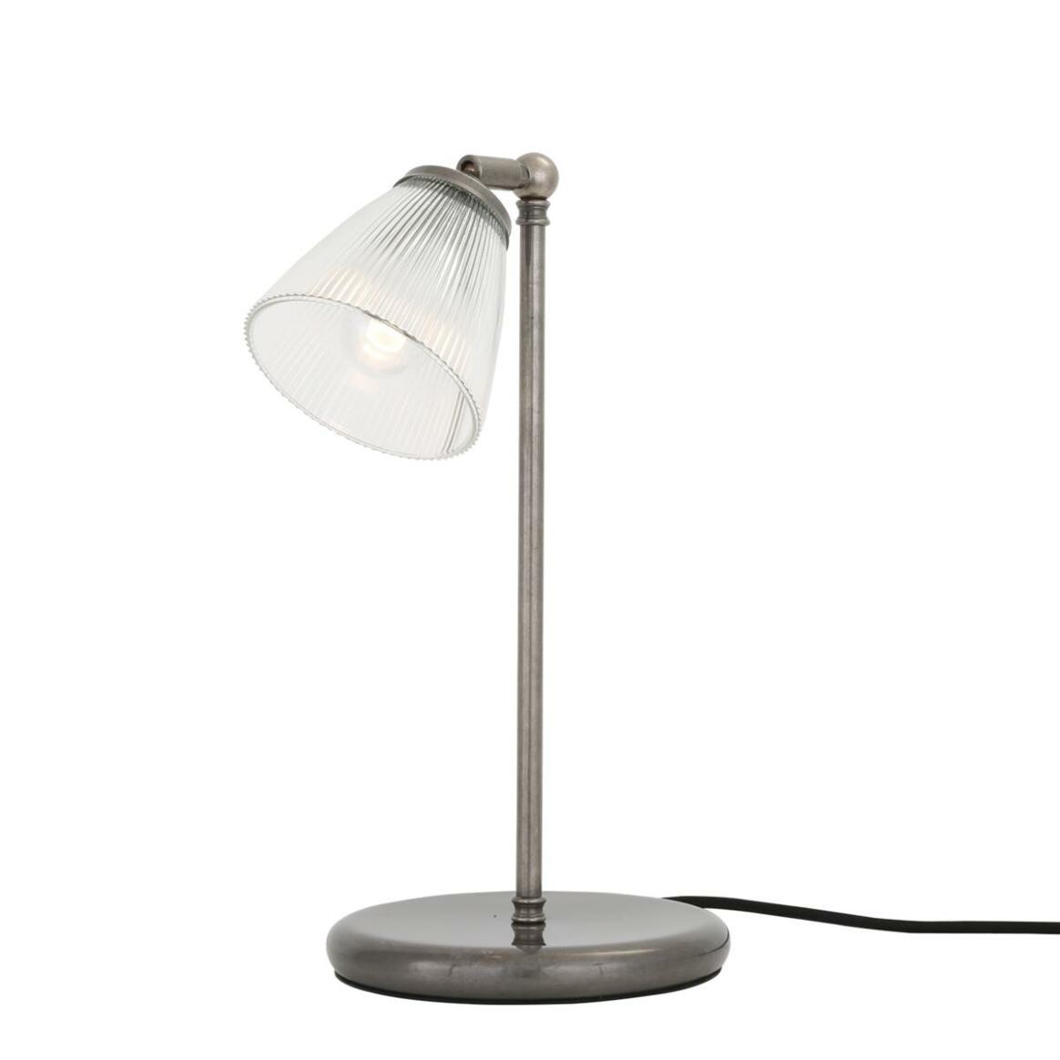 Lampe de table industrielle Gadar, en verre holophane main product image