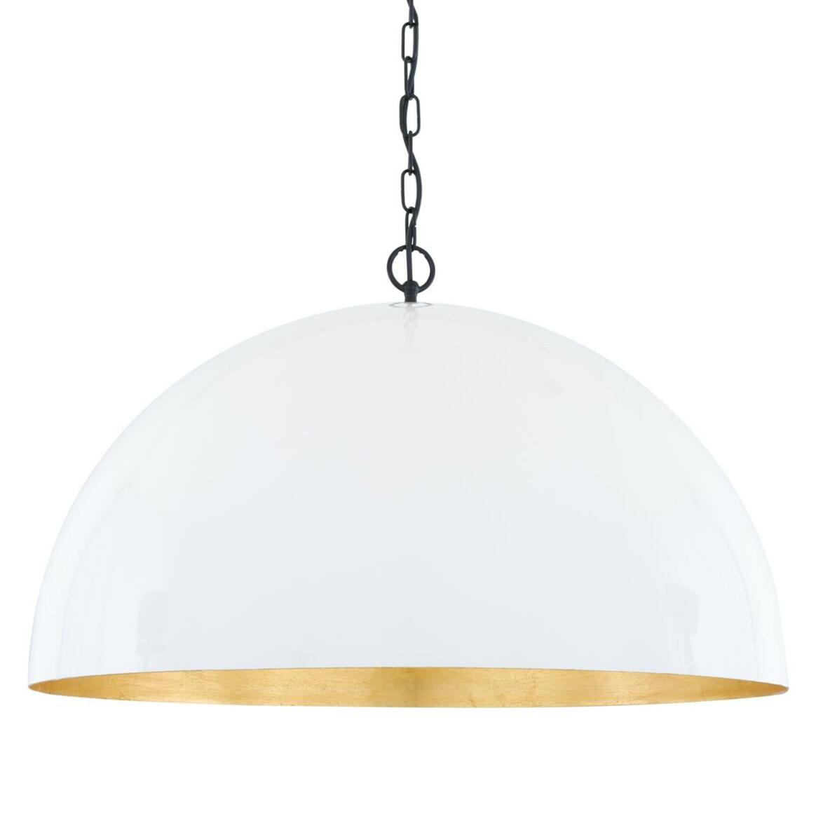 Goma Large White Dome and Gold Leaf Pendant Light 73cm main product image