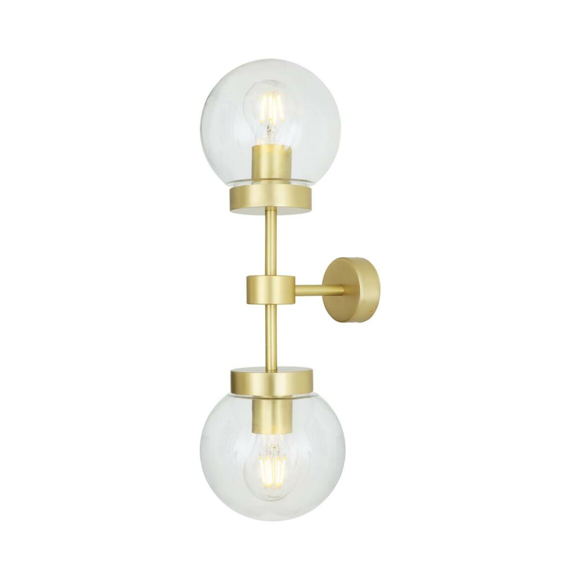Grange Modern Double Clear / Opal Glass Globe Wall Sconce main product image