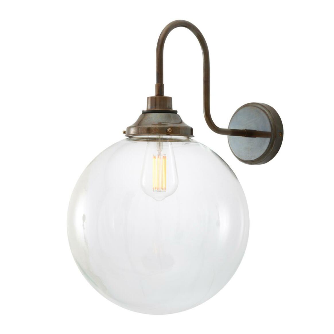 Laguna Clear Globe Swan Neck Wall Light 11.8" IP44 main product image