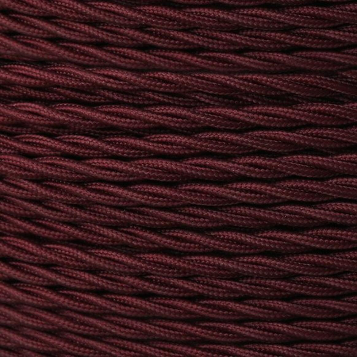 Maroon Fabric Braided Cable, 2 Core Twisted main product image