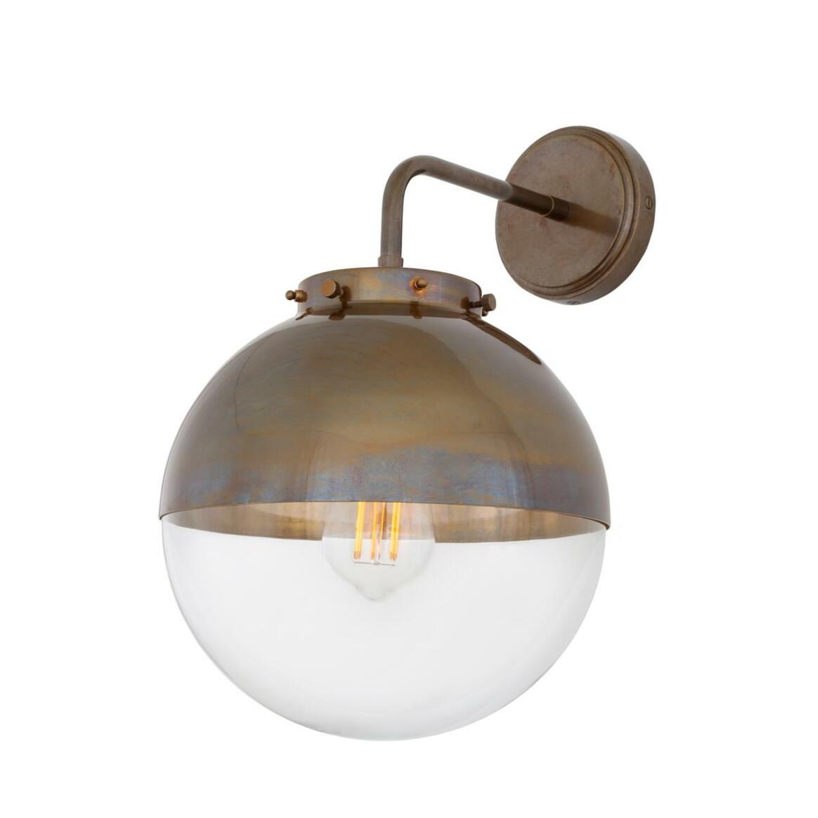 Mica Brass / Glass Dome Wall Light IP44 main product image