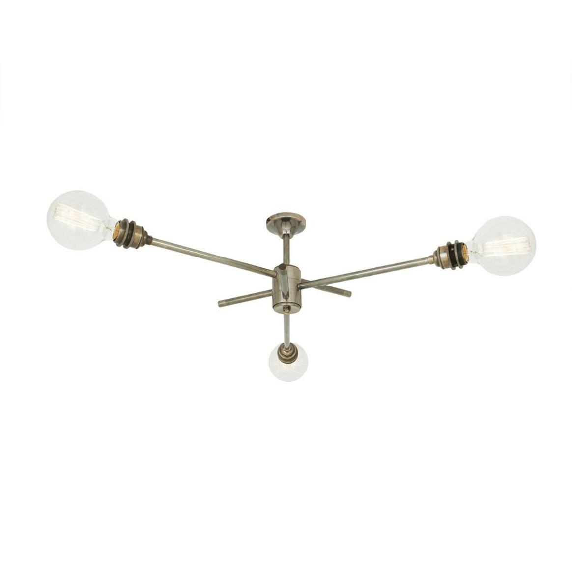 Mombasa Industrial Flush Chandelier, Three-Arm main product image