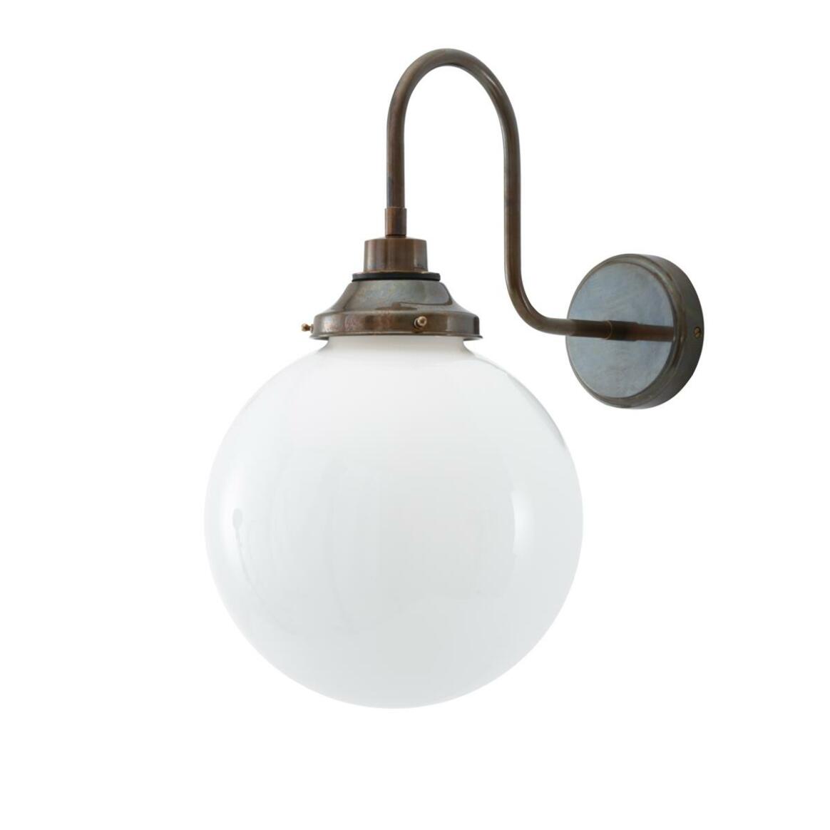 Pelagia Opal Globe Swan Neck Wall Light 9.8" IP44 main product image