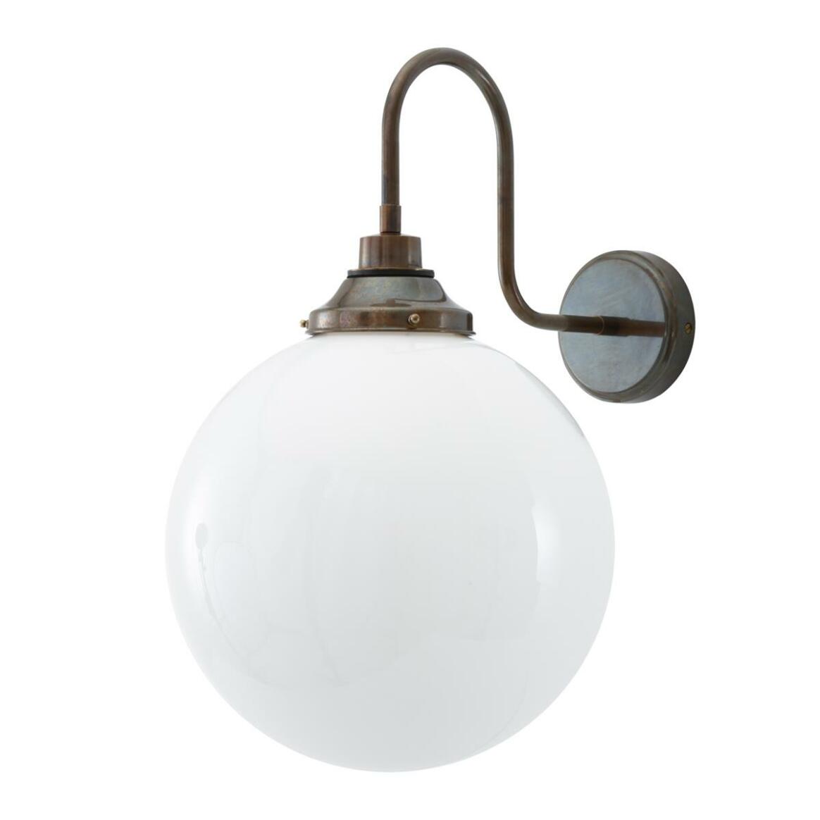 Pelagia Opal Globe Swan Neck Wall Sconce 11.75" IP44 main product image
