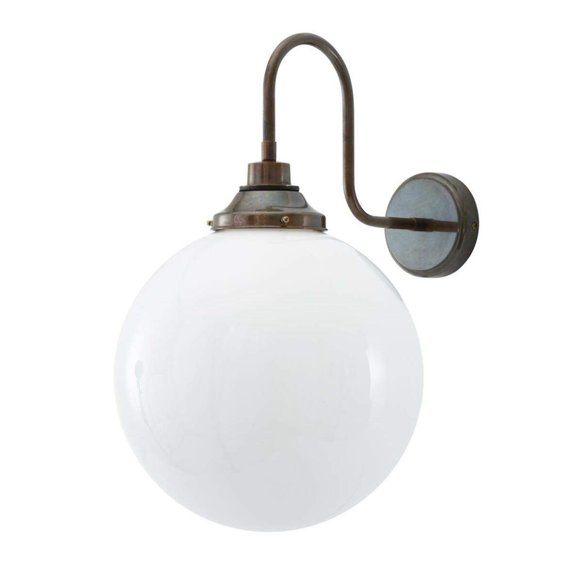 Pelagia Opal Globe Swan Neck Wall Light 11.8" IP44 main product image