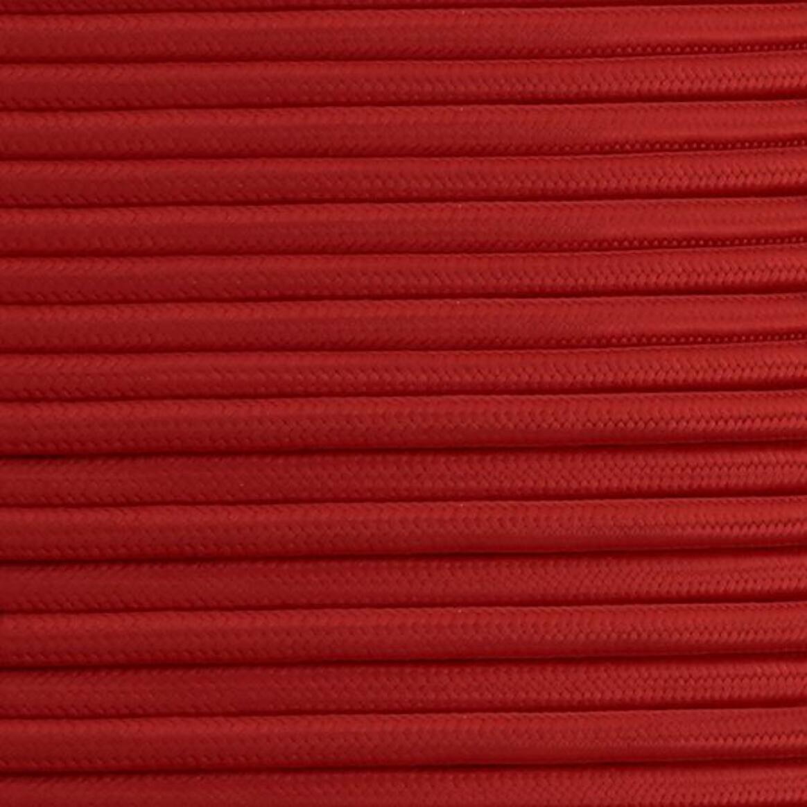 Red Fabric Braided Cable, 3 Core Round main product image