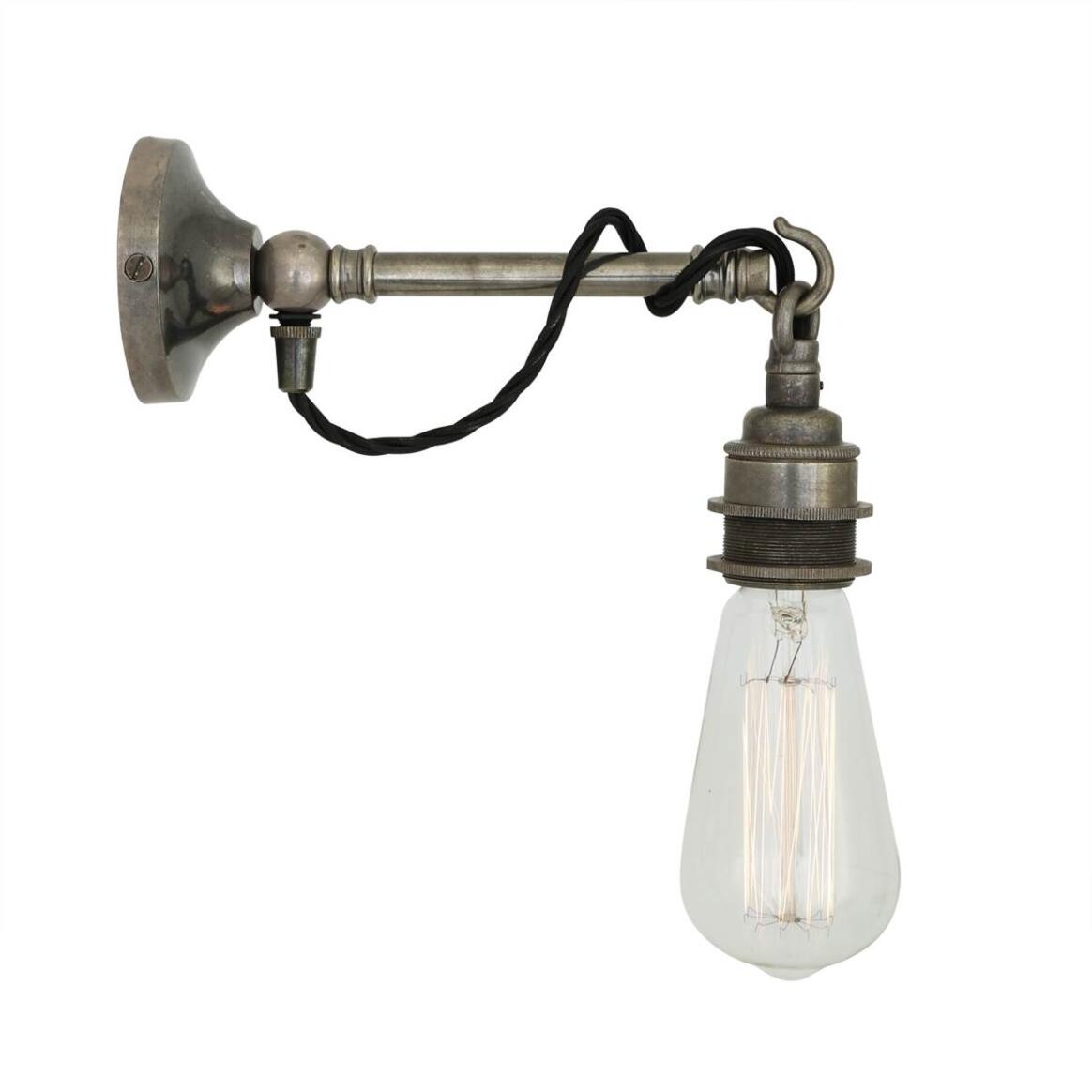 Rehau Industrial Bare Bulb Wall Light on Hook Mullan Lighting