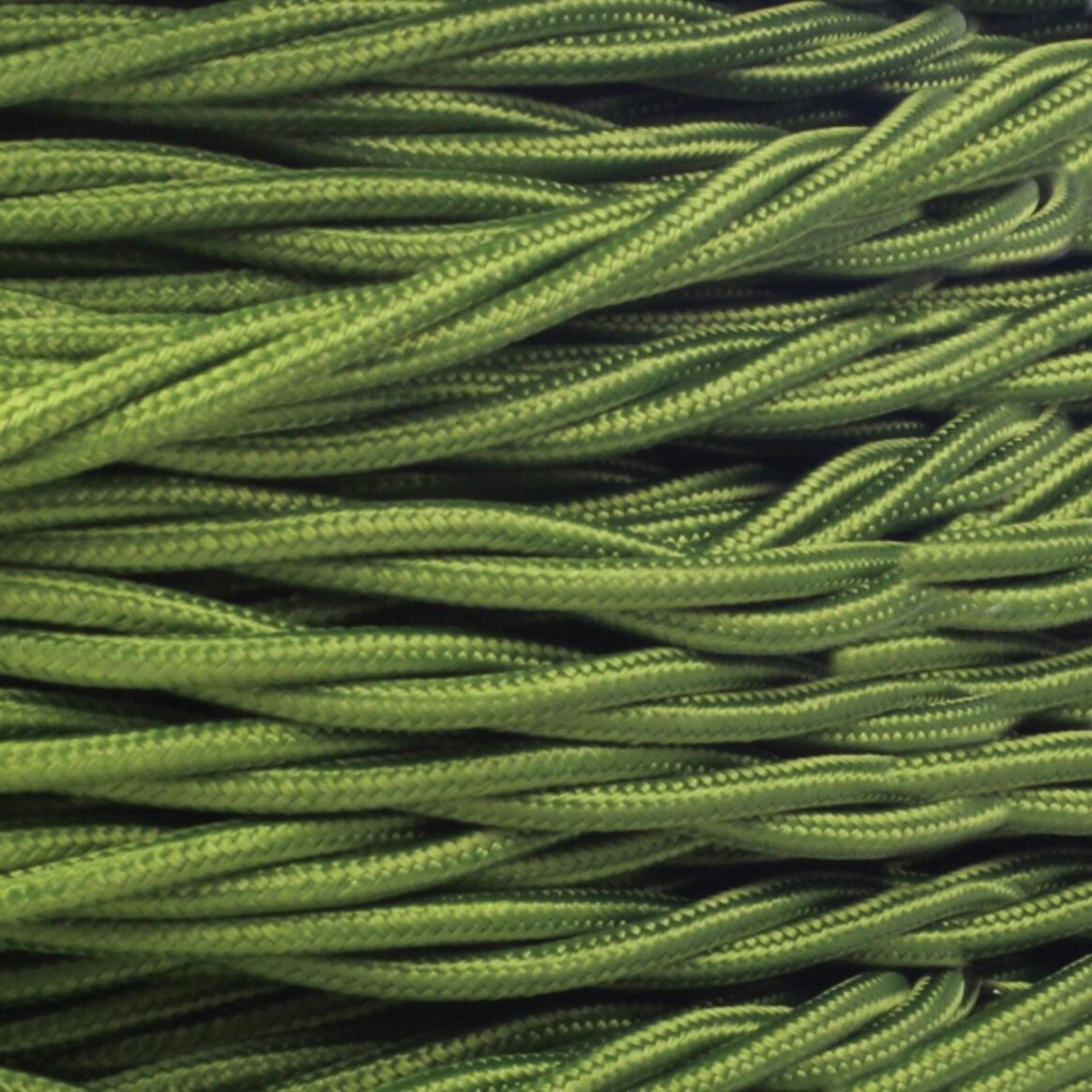 Sage Green Fabric Braided Cable, 2 Core Twisted main product image
