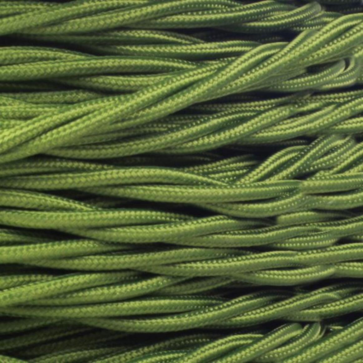 Sage Green Fabric Braided Cable, 3 Core Twisted main product image