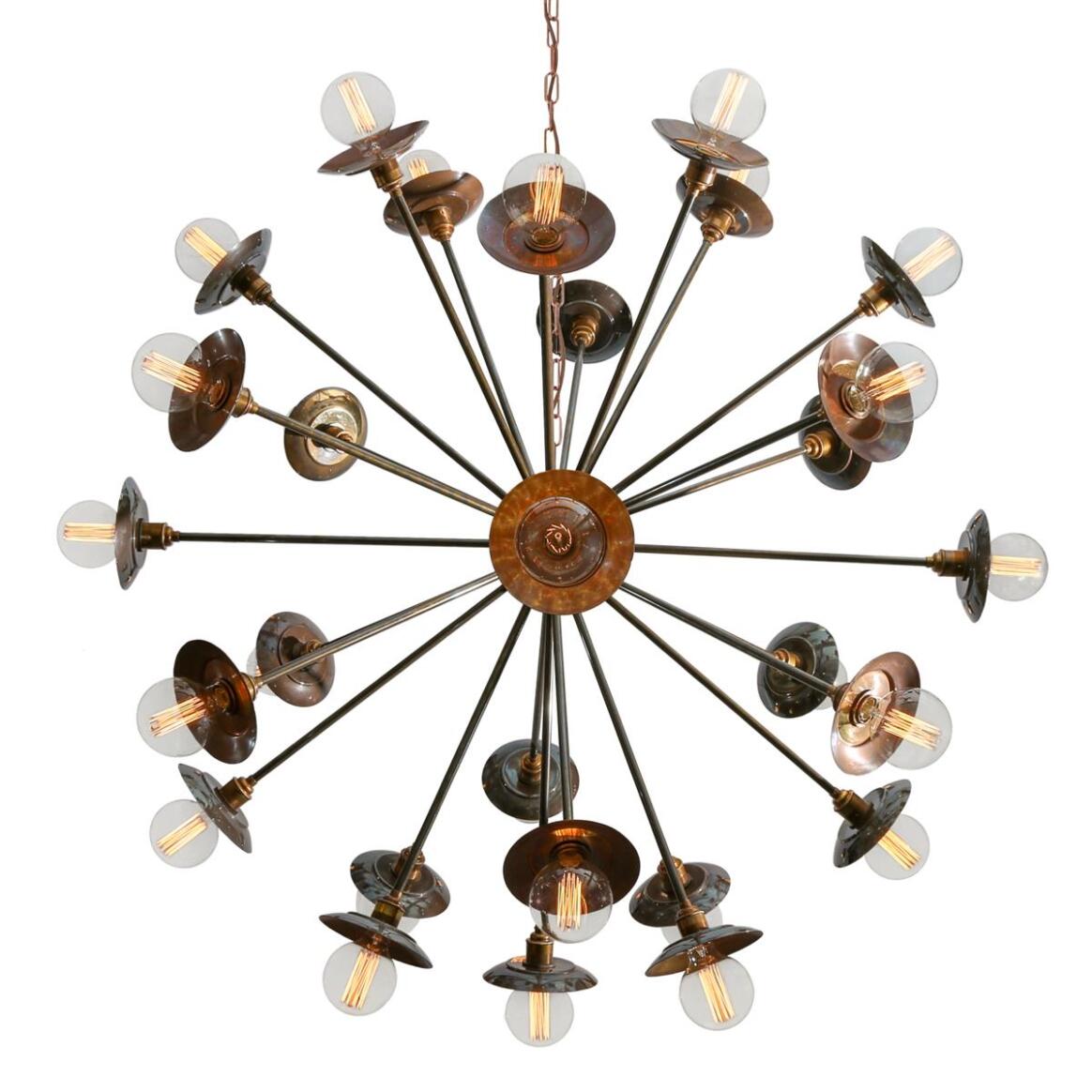 Tokyo 29-Arm Brass Sputnik Chandelier 120cm IP20 | Mullan Lighting