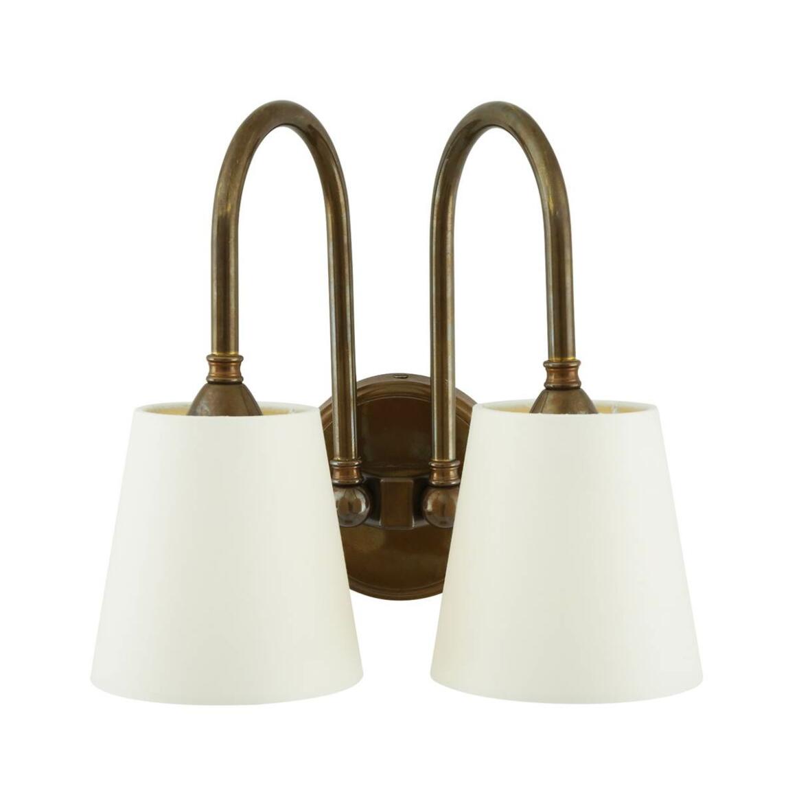 Uppsala Two-Arm Contemporary Wall Light with Fabric Shades main product image