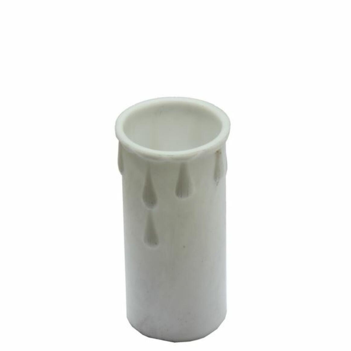 White wax drip plastic candle tube 7cm main product image