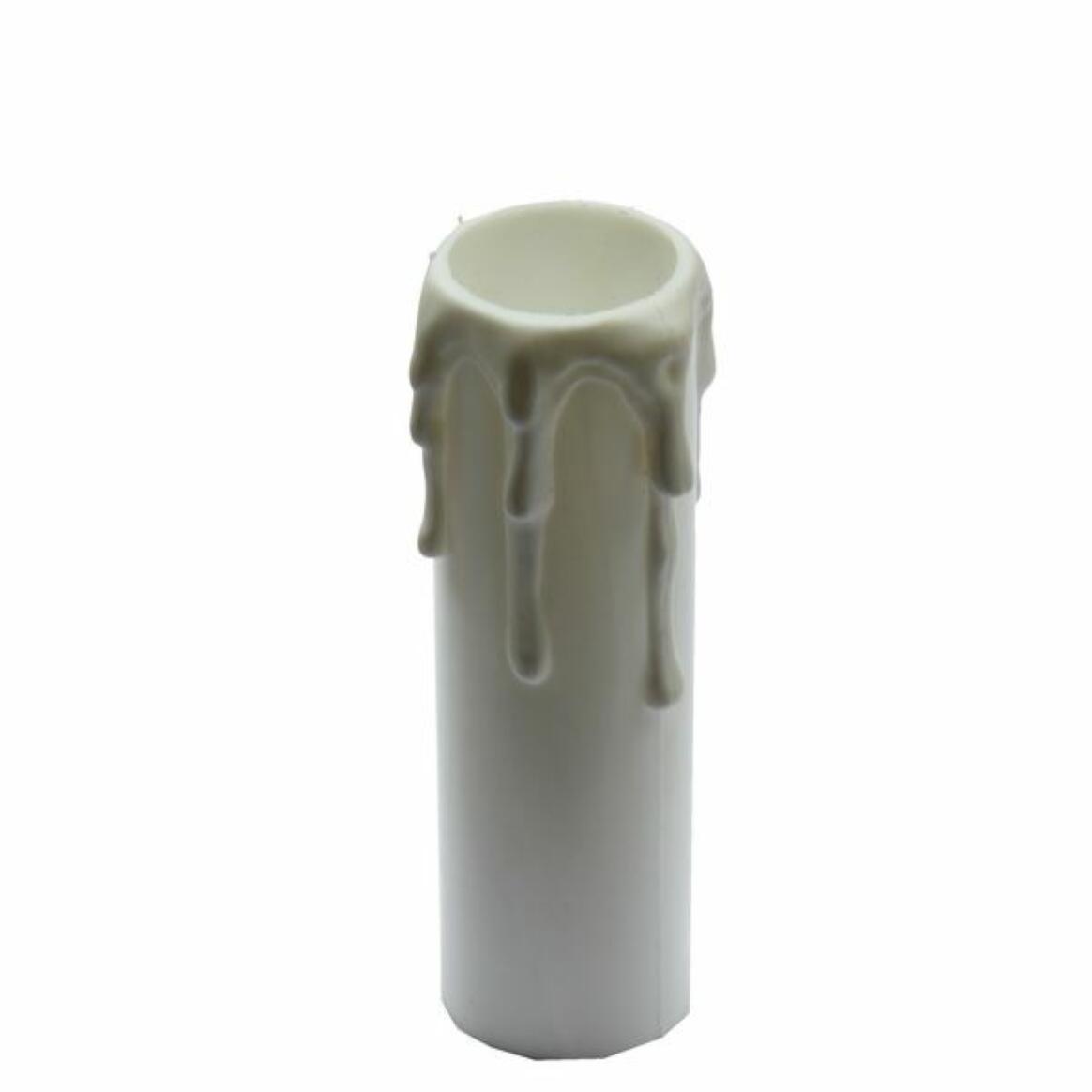 White wax drip plastic candle tube 8.5cm main product image