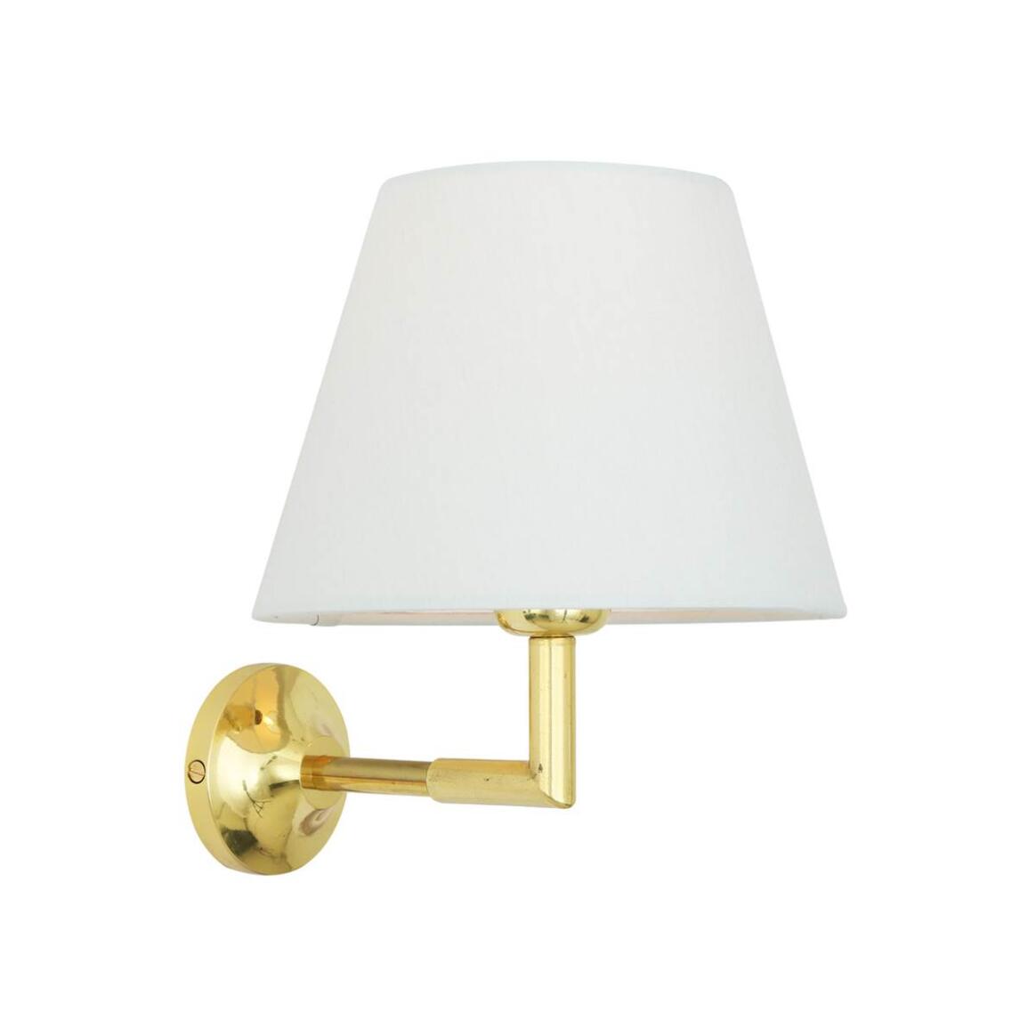 Kilkee Modern Brass Wall Light with Fabric Shade 20cm IP20 main product image