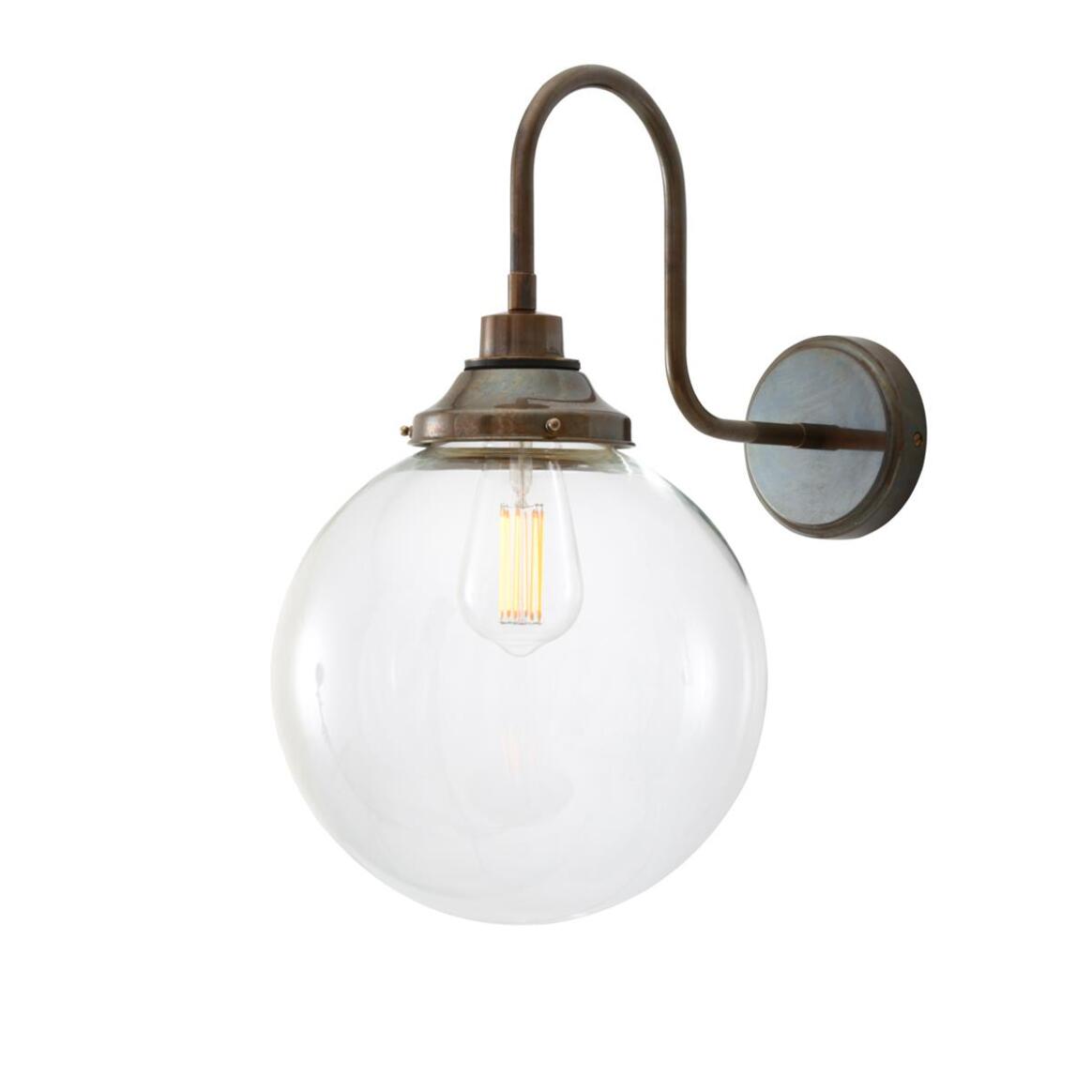 Laguna Clear Globe Swan Neck Wall Sconce 9.75" IP44 main product image