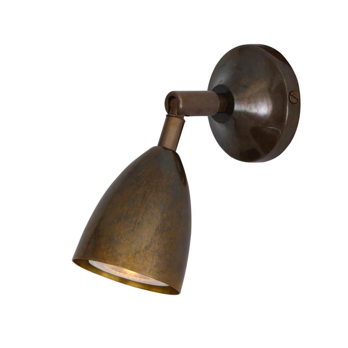 Lainio Brass Vintage Wall Spotlight 8cm IP20 main product image
