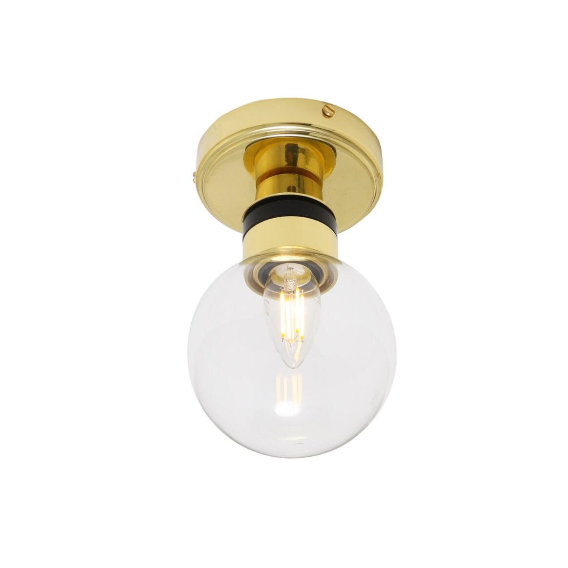 Ayr Small Globe Flush Bathroom Ceiling Light 4.8" IP65 main product image