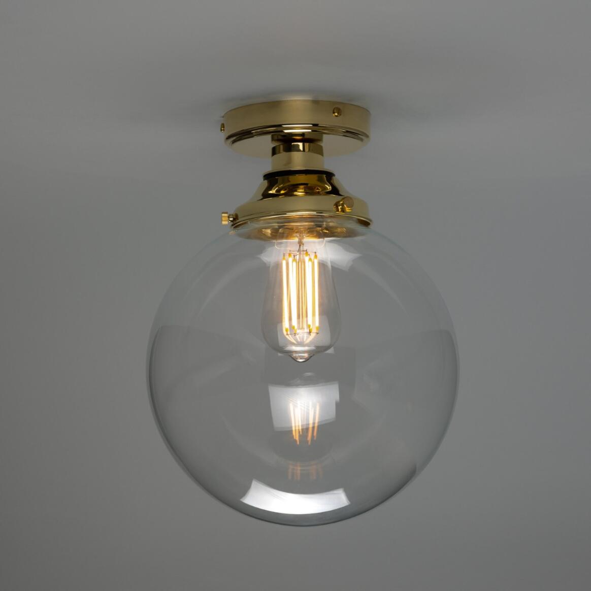 Deniz Globe Bathroom Ceiling Light 13" IP44 main product image