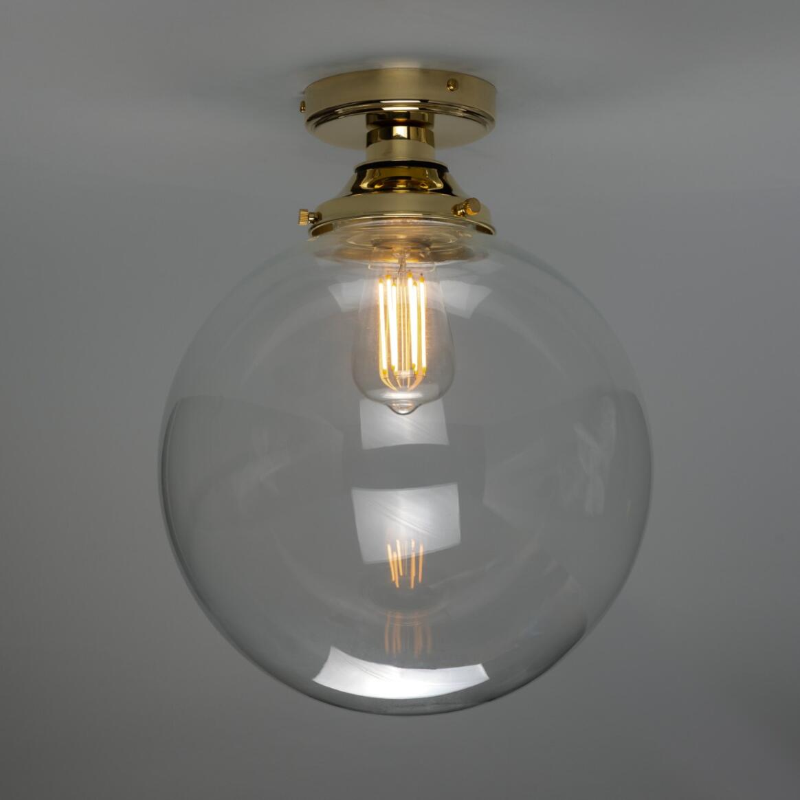 Deniz Globe Bathroom Ceiling Light 17" IP44 main product image