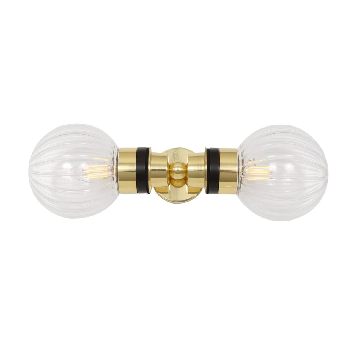 Poole Double Glass Globe Bathroom Wall Sconce IP65 | Mullan Lighting, image size:1164x1164
