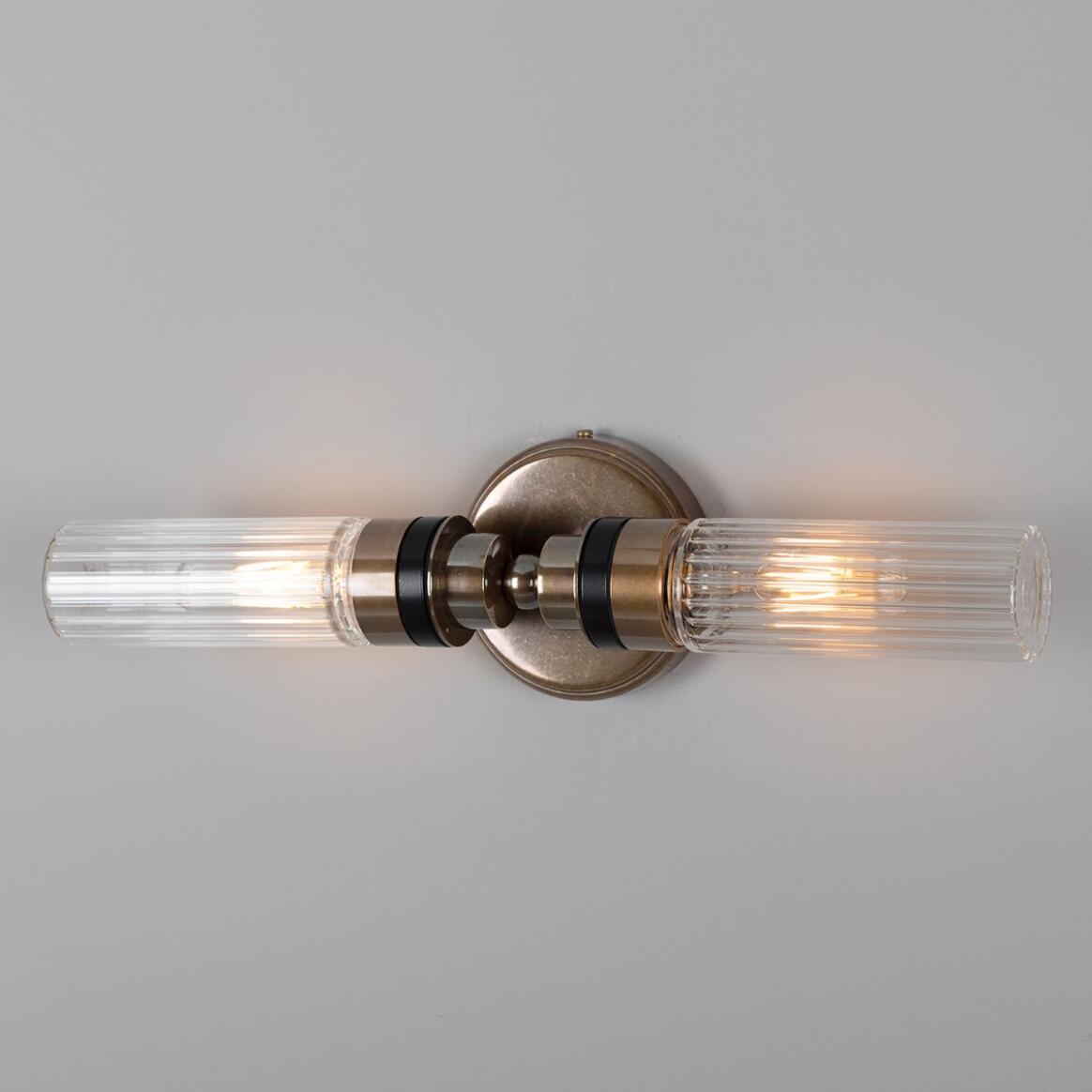 Severn Double Tube Glass Bathroom Wall Light IP65 main product image