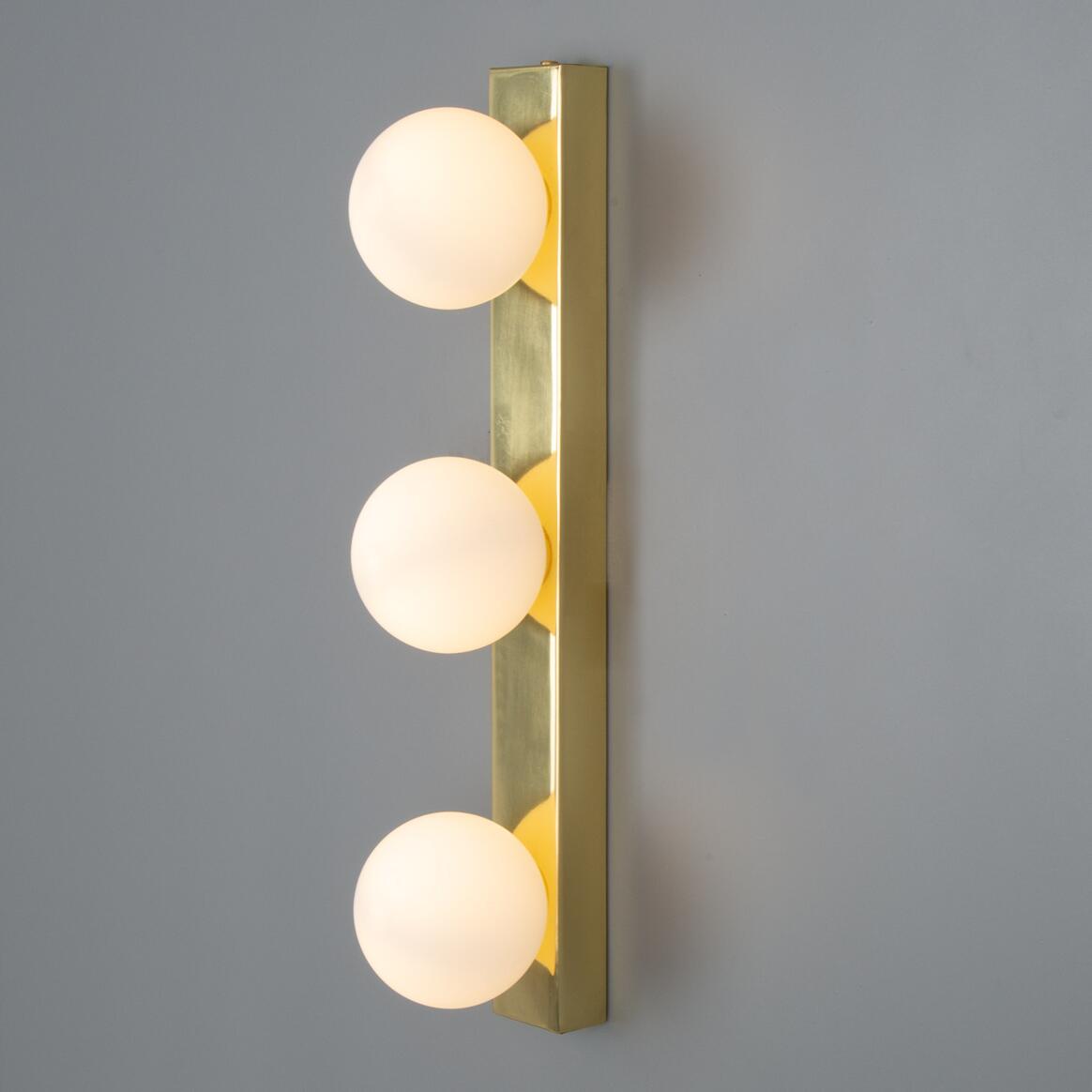 Noelani Bathroom Wall Light with Three Glass Globes IP44 main product image