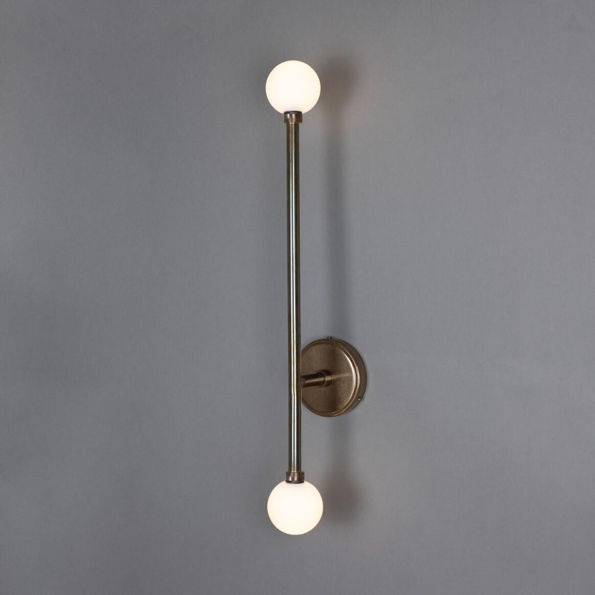 Gunning Double Globe Slim Bathroom Wall Light 71cm IP44 main product image