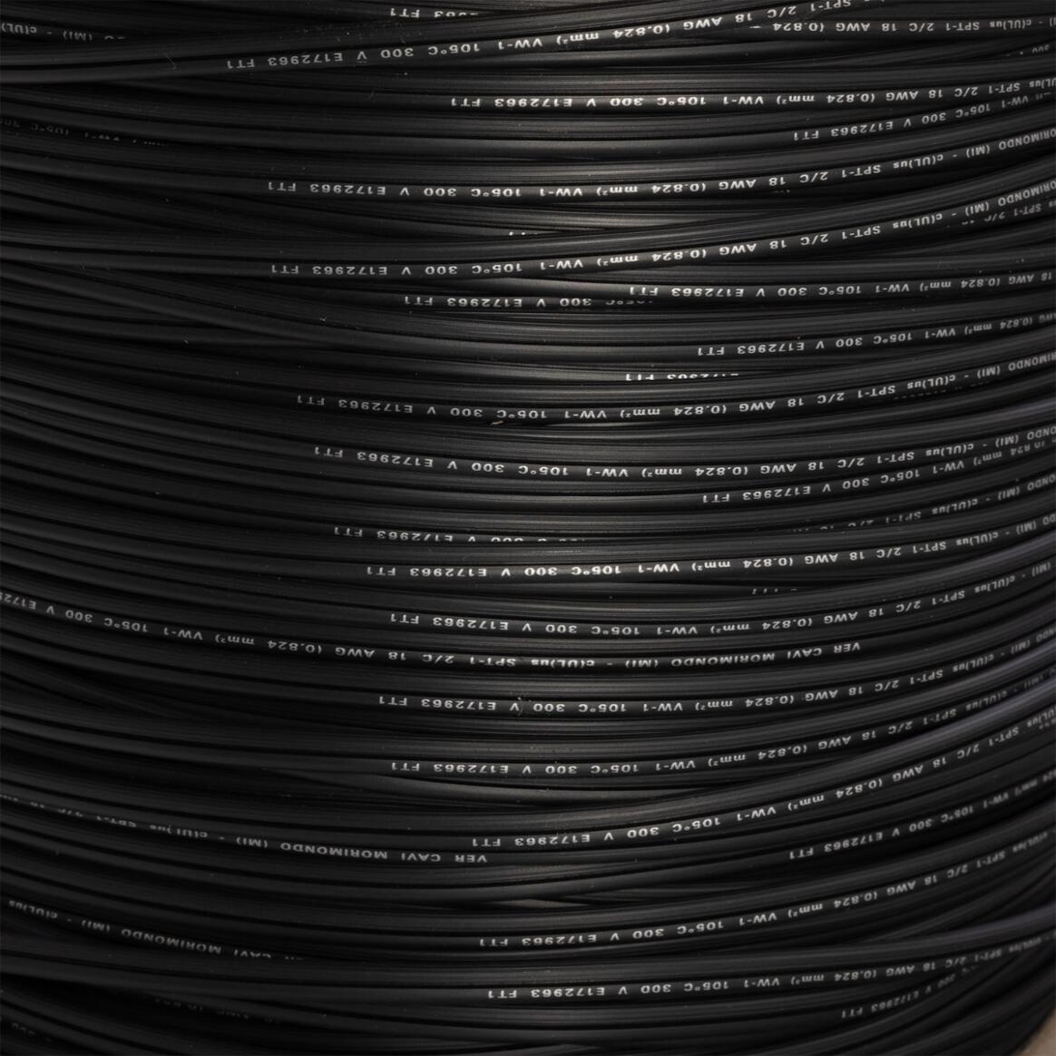 Black PVC Electrical Cable, 2 Core Flat SPT-1, UL main product image