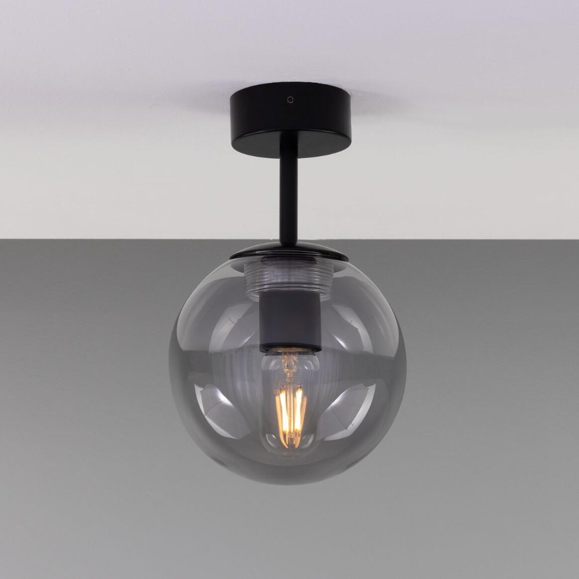 Venice Minimalist Glass Globe Flush Ceiling Light 17cm main product image