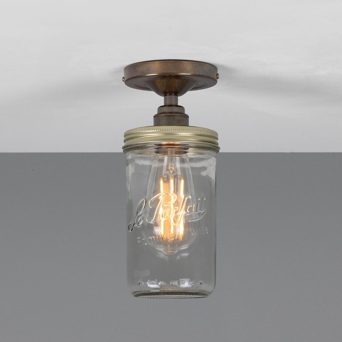 Jam Jar Vintage Flush Ceiling Light main product image