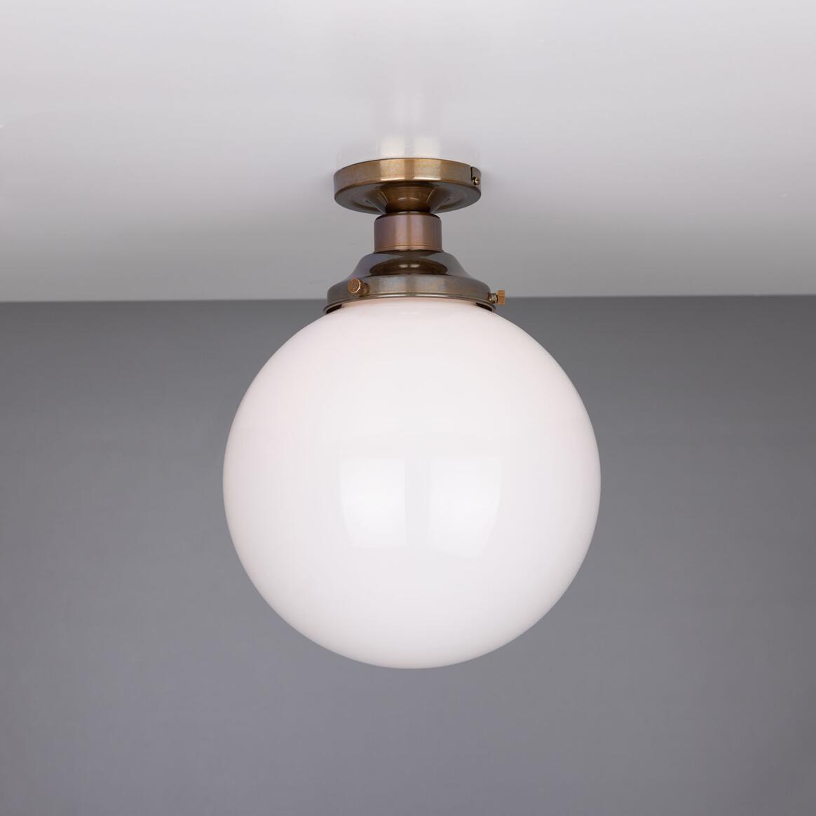 Yerevan Opal Globe Flush Ceiling Light 25cm IP20 main product image