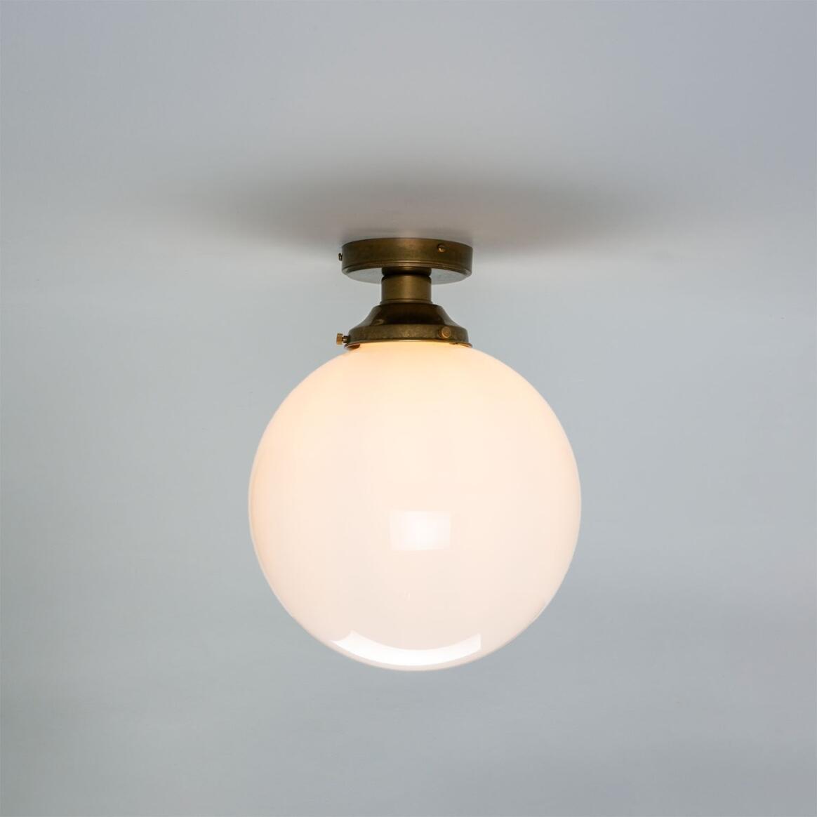 Yerevan Opal Globe Flush Ceiling Light 11.75" IP20 main product image