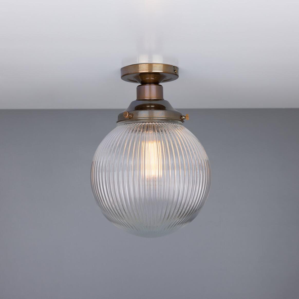 Stanley Prismatic Glass Globe Ceiling Light 11" IP20 main product image