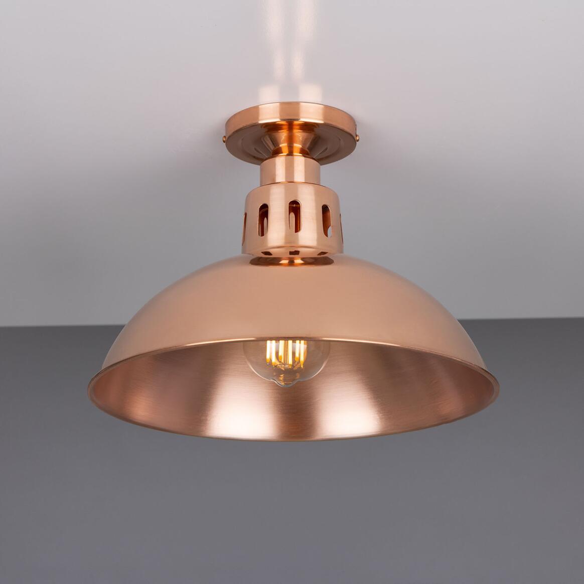 Berlin Vintage Copper Flush Ceiling Light 11.8" main product image