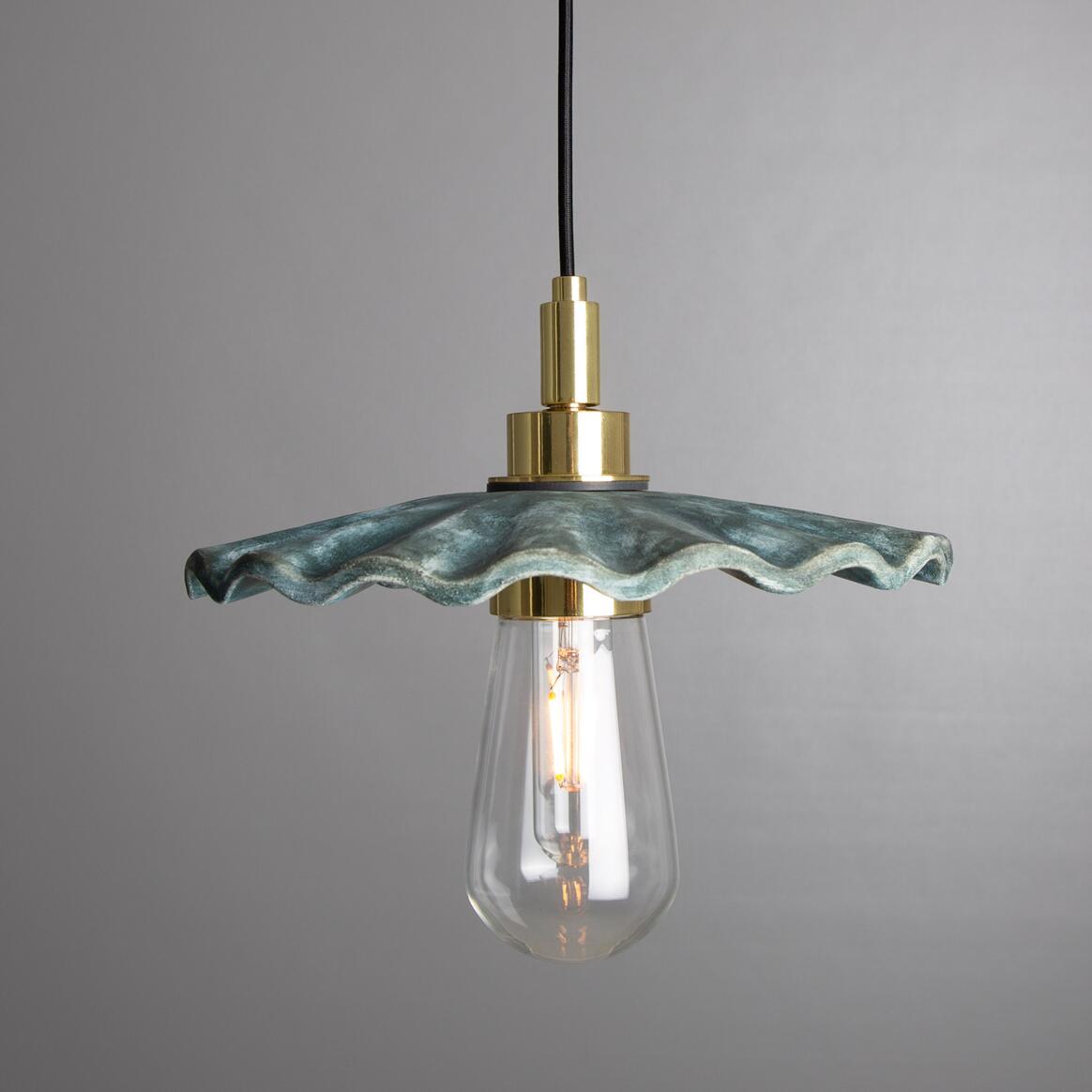 Kirhii Ceramic Bathroom Pendant Light 10.7", Blue Earth IP44 main product image