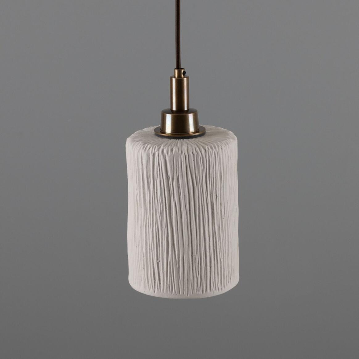 Senna Organic Ceramic Cylinder Bathroom Pendant Light 4.75