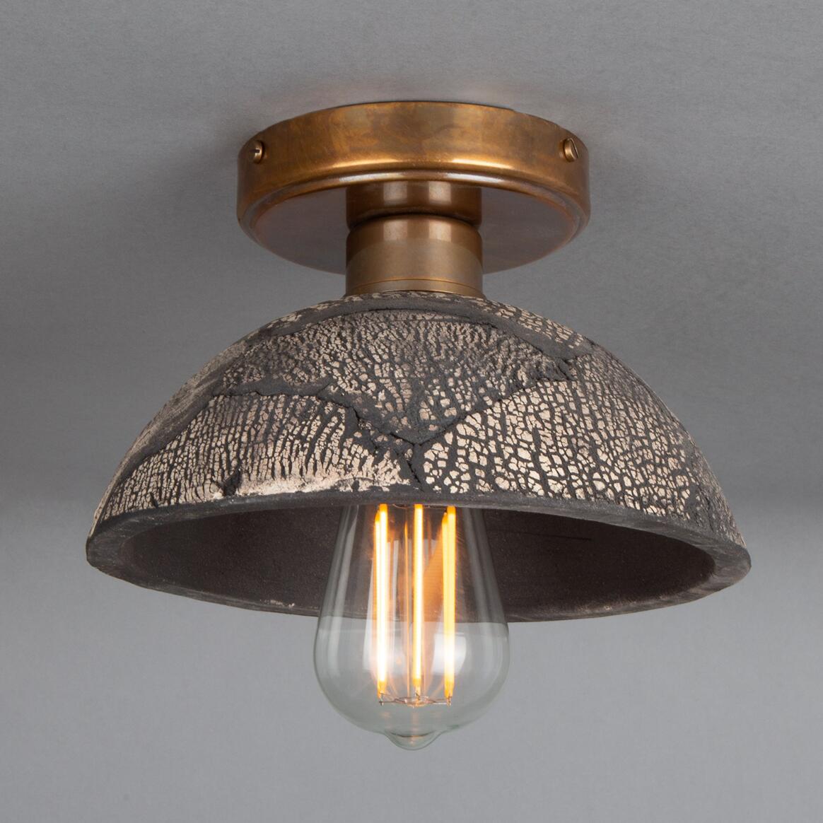 Kauri Organic Ceramic Dome Ceiling Light 7.9", Black Clay main product image