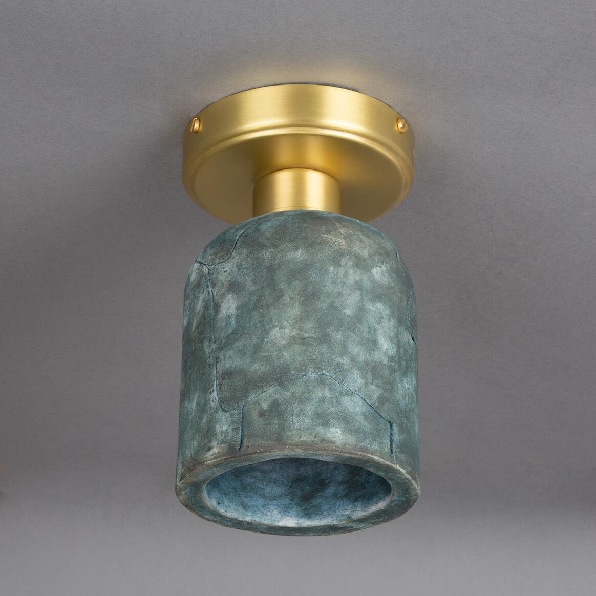 Osier Organic Ceramic Ceiling Light 4.75", Blue Earth main product image