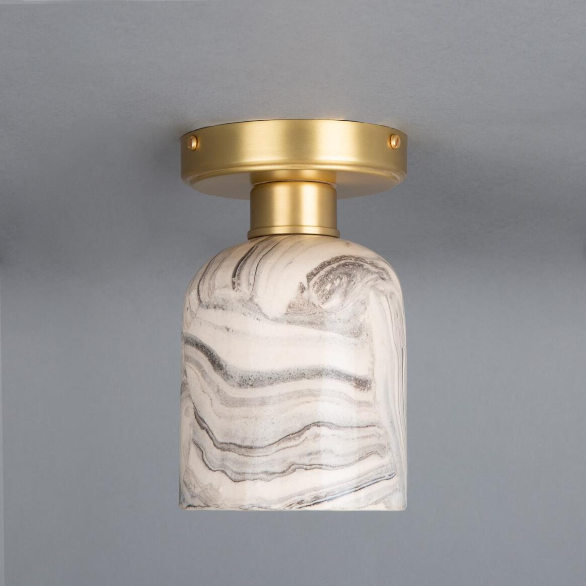 Osier Marbled Ceramic Flush Ceiling Light 4.5" main product image