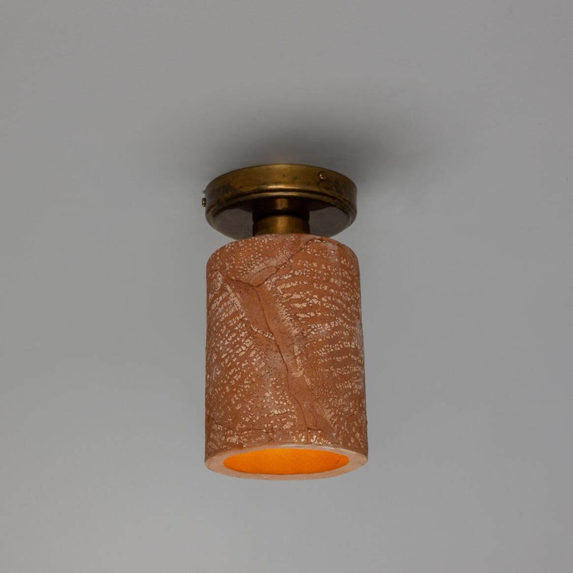 Senna Organic Ceramic Cylinder Ceiling Light, Red Iron 9" IP20 main product image