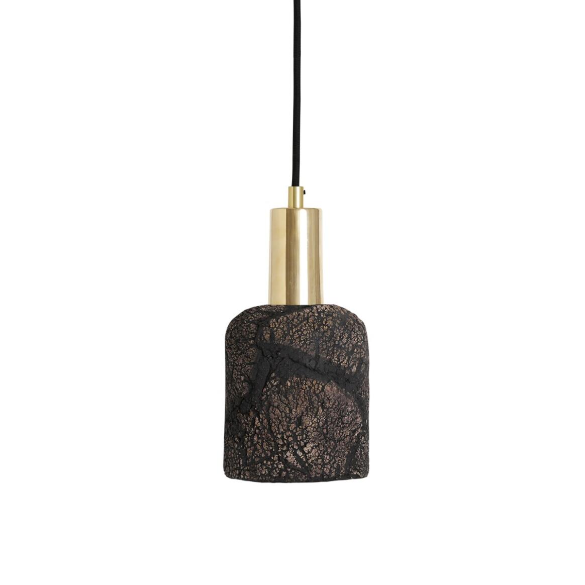 Osier Organic Ceramic Pendant Light 4.5", Black Clay main product image