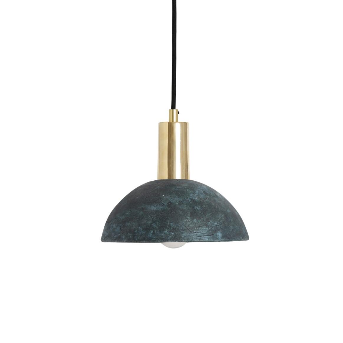 Kauri Organic Ceramic Dome Pendant Light 7.9", Blue Earth main product image